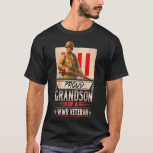 T-shirt petit-fils fier d'un ancien combattant 2ème guerre