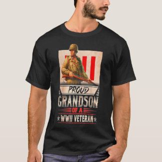 T-shirt petit-fils fier d'un ancien combattant 2ème guerre