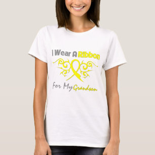 T-shirt Petit-fils - je porte un appui jaune de militaires