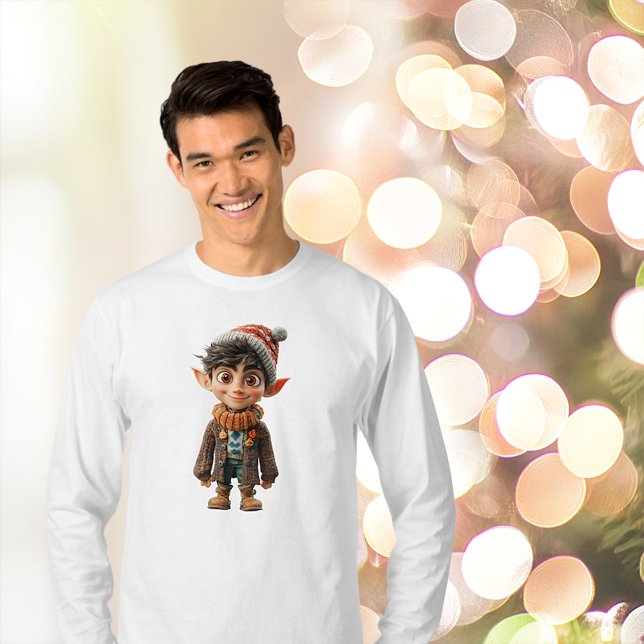 T-shirt Petit garçon joyeux elfe de Noël Dos Homme (Créateur téléchargé)