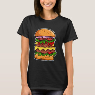 T-shirt Petit hamburger savoureux minimaliste minimaliste