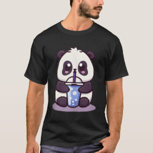 T-shirt Petit Kawaii Panda Boire Boba Tea Anime
