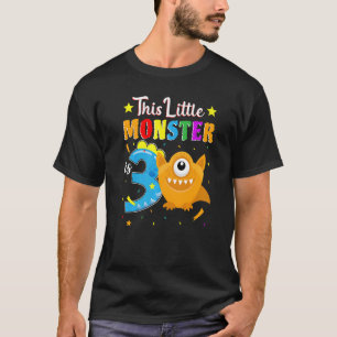 T-shirt Petit Monstre 3e anniversaire Monstre de fête 3 an