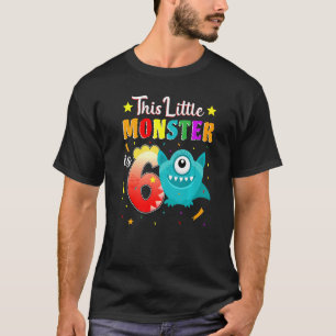 T-shirt Petit Monstre 6e anniversaire Monstre de fête 6 an