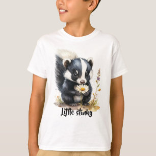 T-shirt Petit mouffette reniflant une marguerite 