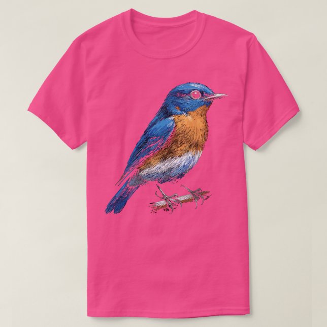 T-shirt Petit oiseau de jardin mignon illustr de l'Est (Design devant)