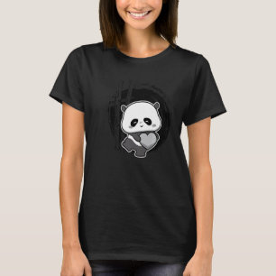 T-shirt Petit Ours Panda Coeur Mignonne Animal Pour Hommes