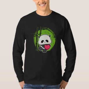 T-shirt Petit Ours Panda Coeur Mignonne Animal Pour Hommes