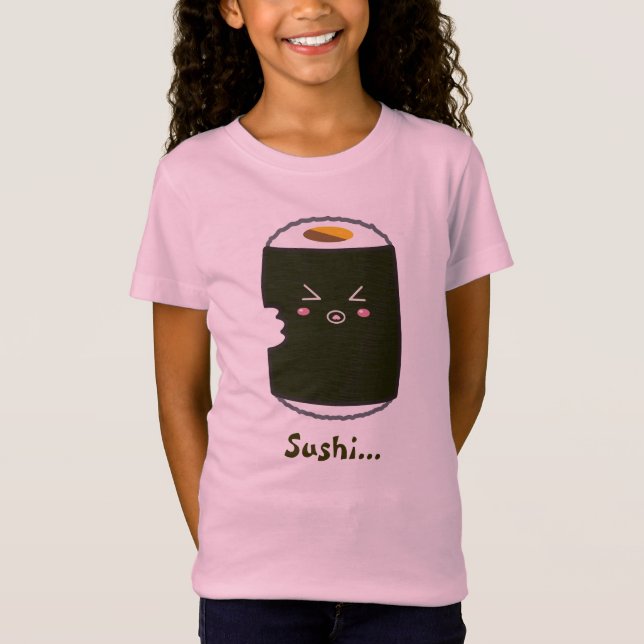 T-Shirt Petit pain de sushi de Kawaii avec Bitemark (Devant)