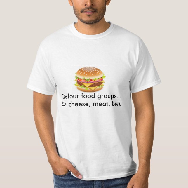 T-shirt Petit pain, fromage, viande, le graphique T des (Devant)