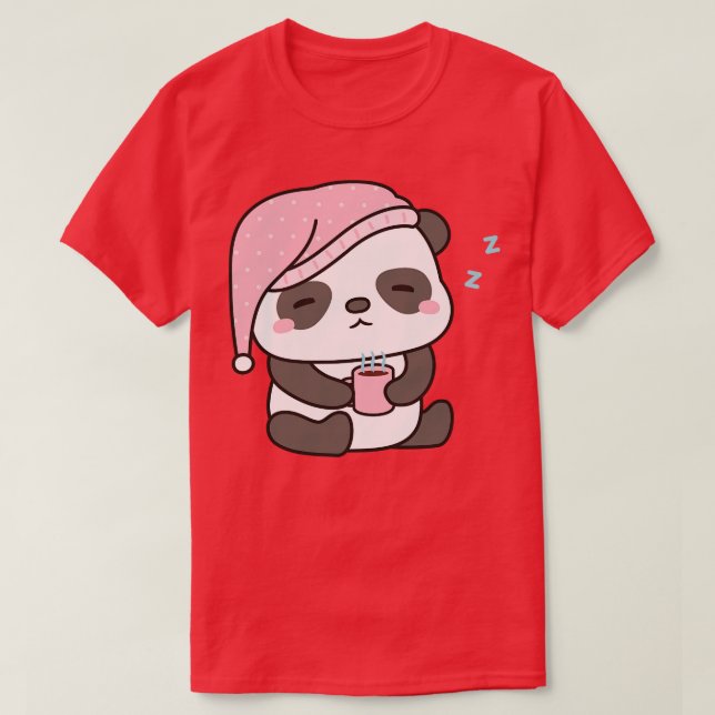 T-shirt Petit Panda Sleepy Avec Café (Design devant)