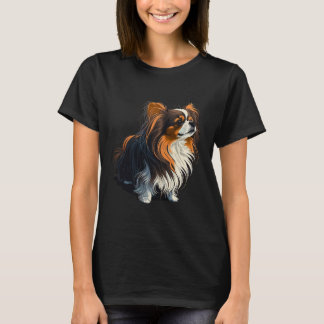 T-shirt Petit Papillon Chien sur Continental Toy Spaniel L