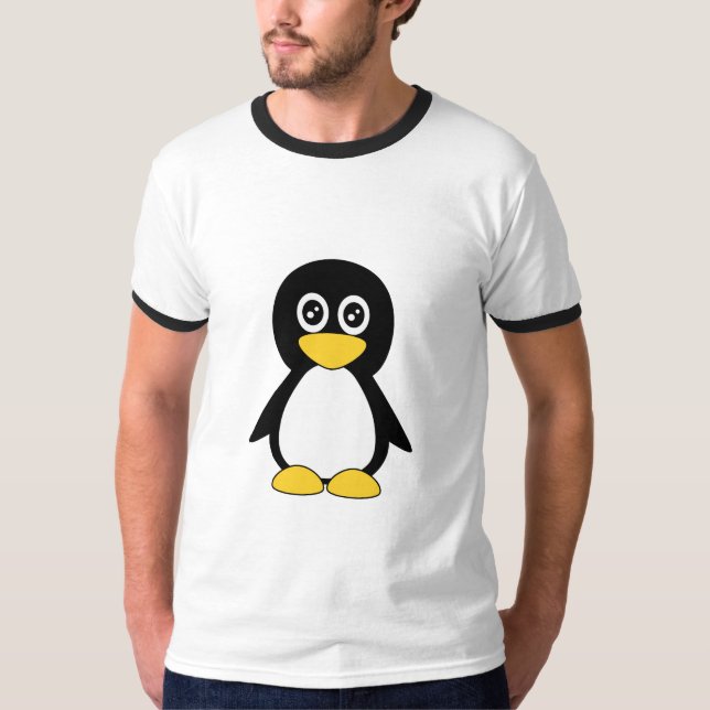 T-shirt Petit pingouin noir mignon (Devant)
