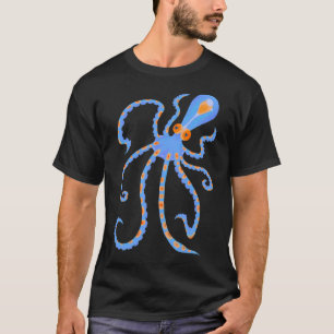 T-shirt Petit poulpe bleu et orange des profondeurs de l'o