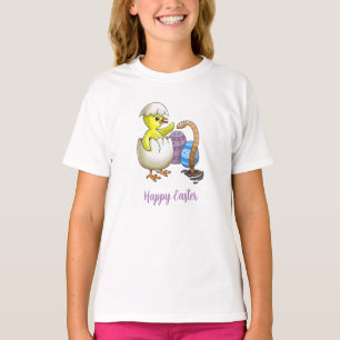 T-shirt Petit poussin de Pâques et le ver de terre