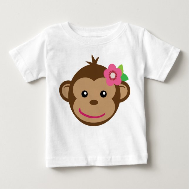 T-shirt petit singe (fille) (Devant)