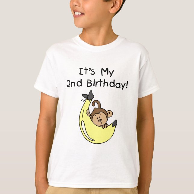 T-shirt Petit singe sur Banana 2e anniversaire (Devant)