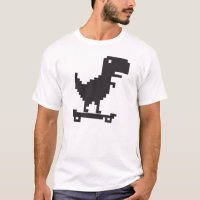 Petit TRex Dinosaur avec skateboard - Pixel Art