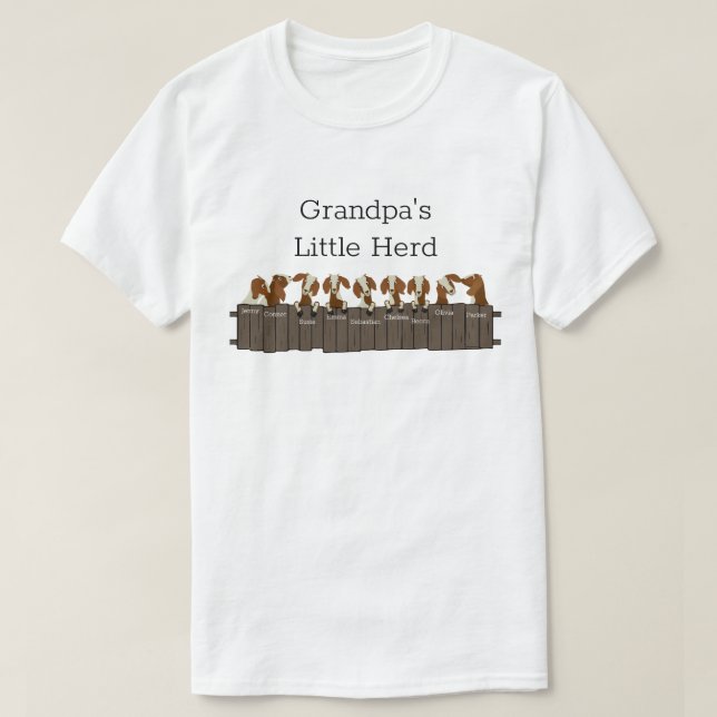 T-shirt Petit troupeau de chèvres Grandpas 9 chèvres (Design devant)