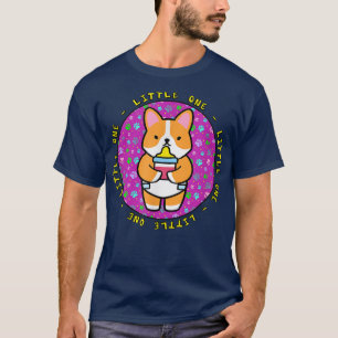 T-shirt PETIT un bébé Corgi chiot avec petite bouteille bé