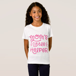 T-Shirt Petite aide de maman rose mignonne main Lettré Scr