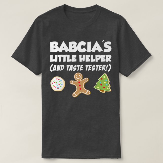T-shirt Petite aide pour enfants Babcia Noël biscuit Bakin (Design devant)