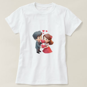 T-shirt petite amie mignonne amour super-héros