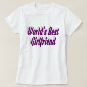 T-shirt Petite amie typographie violette