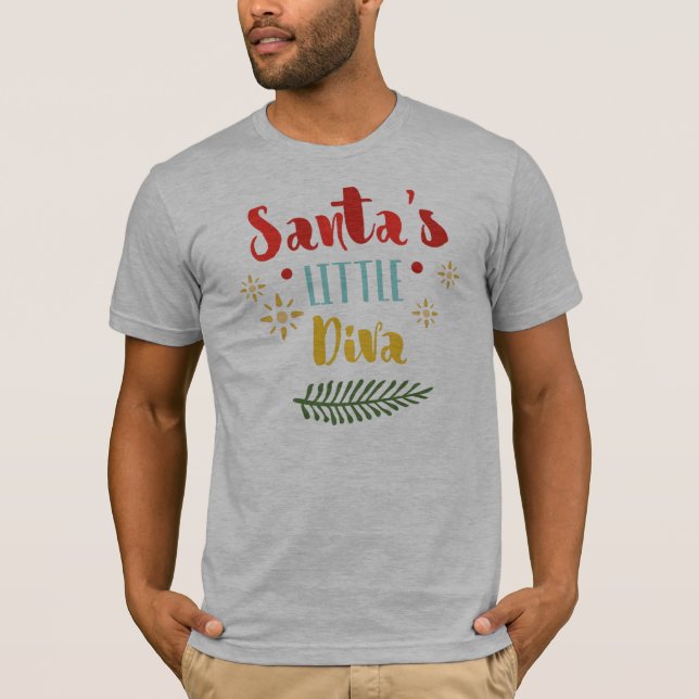 T-shirt Petite chemise drôle de Noël | de la diva de Père (Devant)