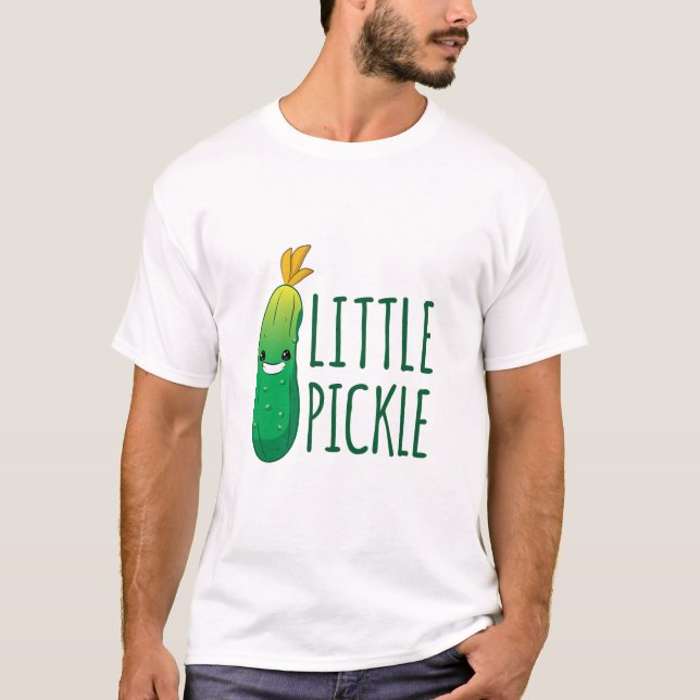 T-shirt Petite chiche mignonne chiche verte portant des lu (Devant)