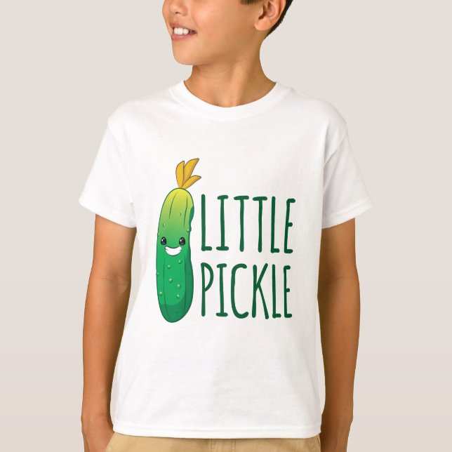T-shirt Petite chiche mignonne chiche verte portant des lu (Devant)