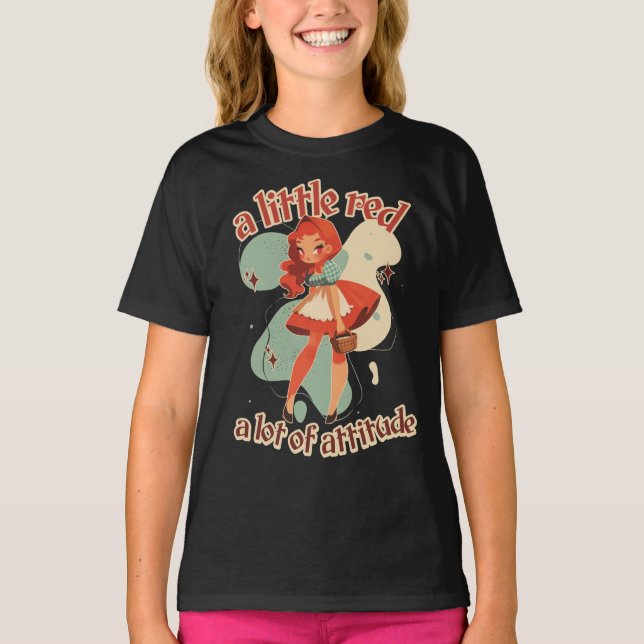 T-shirt petite circonscription rouge moderne du milieu du  (Devant)