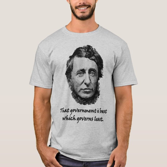 T-shirt Petite citation de gouvernement de Thoreau (Devant)