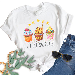 T-shirt Petite douce Couleurs vives Aquarelle Cupcakes