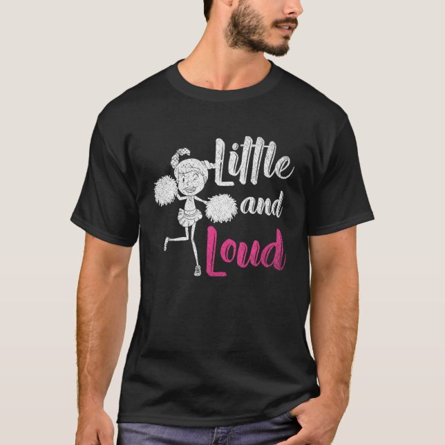 T-shirt Petite Et Forte Fille Cheerleade Drôle (Devant)