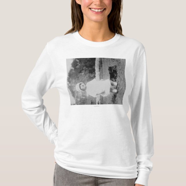 T-shirt Petite fille avec la photographie de chariot de (Devant)