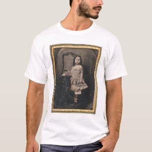 T-shirt Petite fille avec un panier des fleurs (40319)