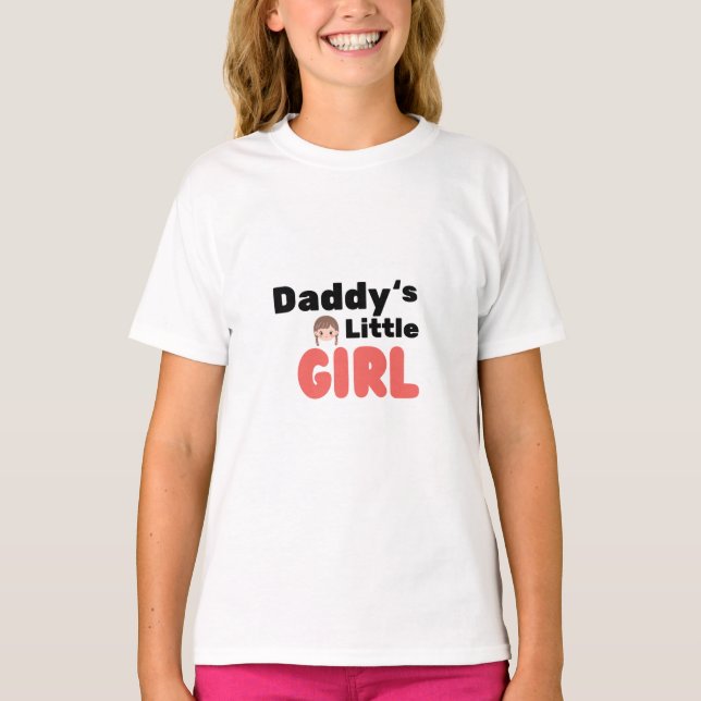T-shirt Petite fille de papa mignonne Tee (Devant)