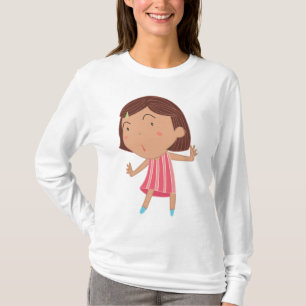 T-shirt Petite Fille Fantaisiste en Robe Rayée Rose