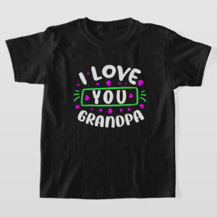 T-shirt petite-fille mignonne amour grand-père