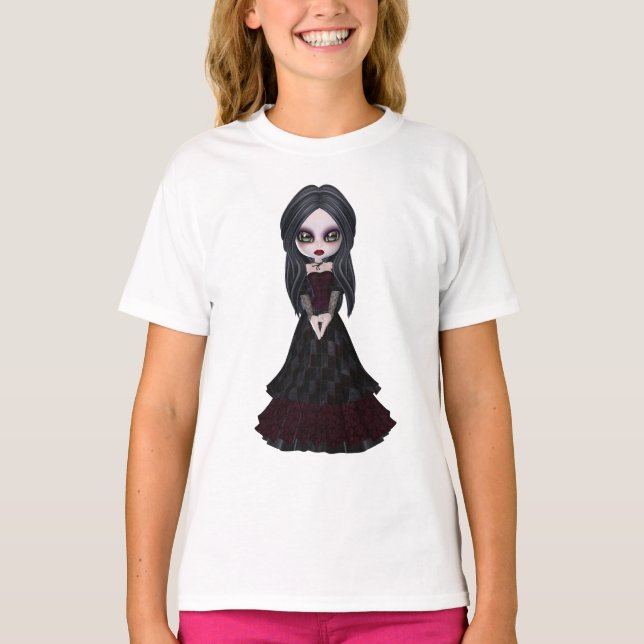 T-shirt Petite fille mignonne et déplaisante de Goth (Devant)