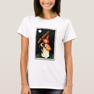 T-shirt Petite fille nostalgique, Jack-o’-lanterne et chat