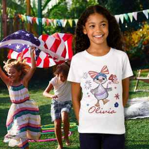 T-Shirt Petite fille personnalisable 4 juillet oie bête