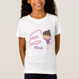 T-Shirt Petite gymnastique mignonne de fille et de ruban