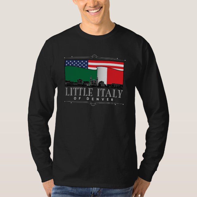 T-shirt Petite Italie de Denver Classic NOIR long manche (Devant)