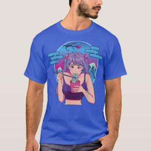 T-shirt Petite Japonaise Manger Des Nouilles Anime Manga G