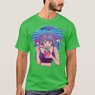 T-shirt Petite Japonaise Manger Des Nouilles Anime Manga G
