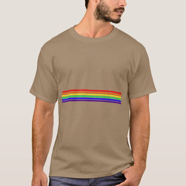 T-shirt Petite LGB Grunge Rainbow Stripe (Devant)