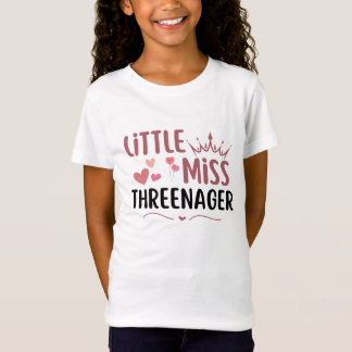 T-Shirt Petite Mademoiselle Threenager 3ème anniversaire 3