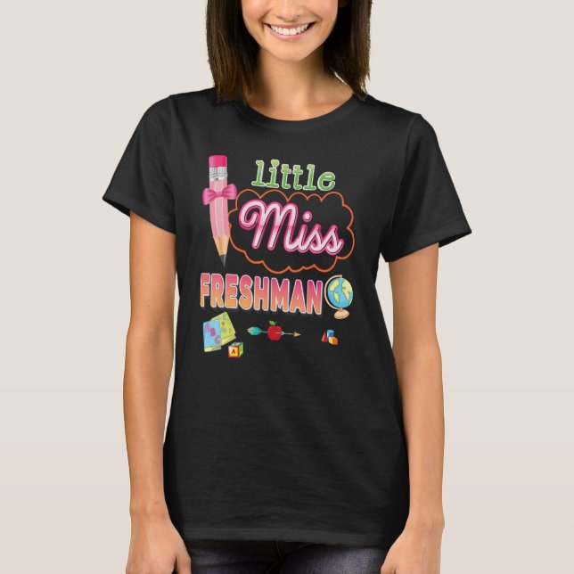 T-shirt Petite Miss Freshman Crayon Bow Retour À L'École E (Devant)